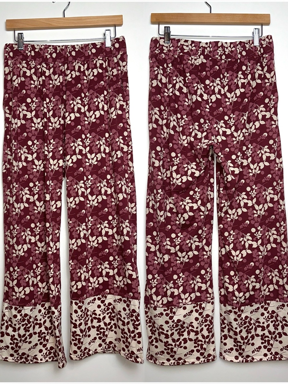pact Staycation Organic Cotton Tank and Wide Leg Pants Sleep Set in Berry Sprigs - Picture 9 of 14